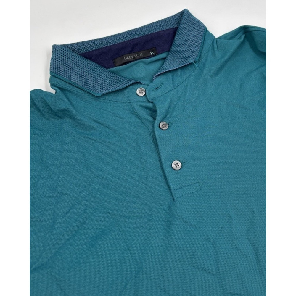 Greyson Men's XL Blue Nylon Short Sleeve Polo